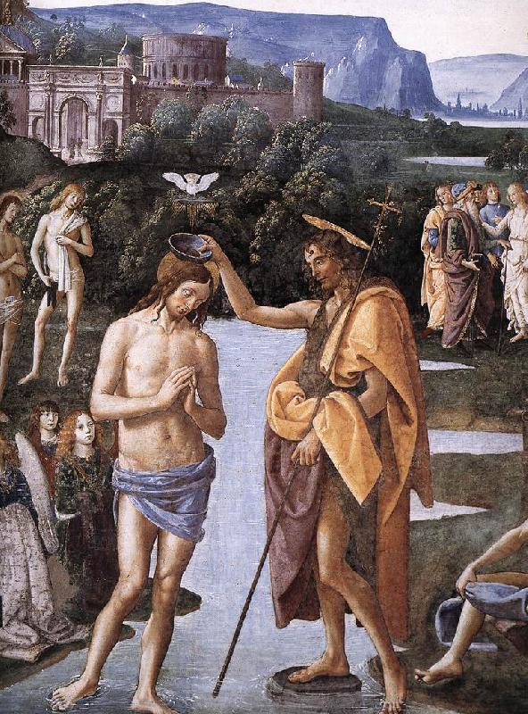 PERUGINO, Pietro Baptism of Christ (detail) a oil painting image